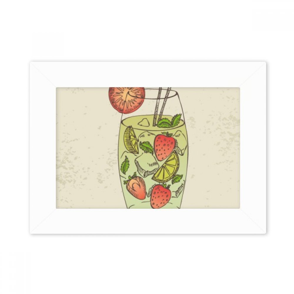 Cadre photo motif fraise multicolor pour décorer votre table de chevet