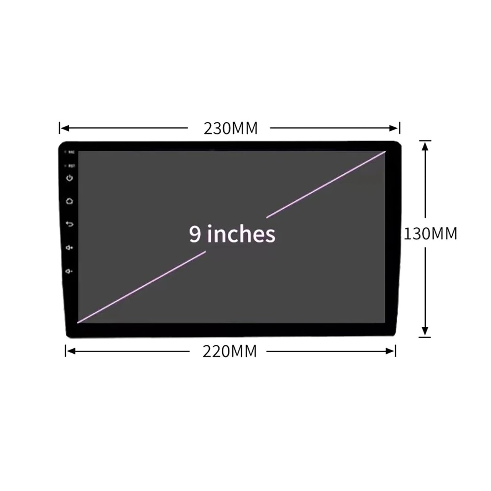 per VW per Tiguan 2010+ Kit Cruscotto Accessori Auto Doppio DIN 9 Pollici Audio Fascia in Plastica GPS Mp4 Radio Cornice del Pannello Mascherina Autoradio(Frame-27mm-gray-B)