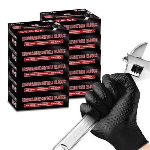 8 mil nitrile gloves with diamond grip, latex-free