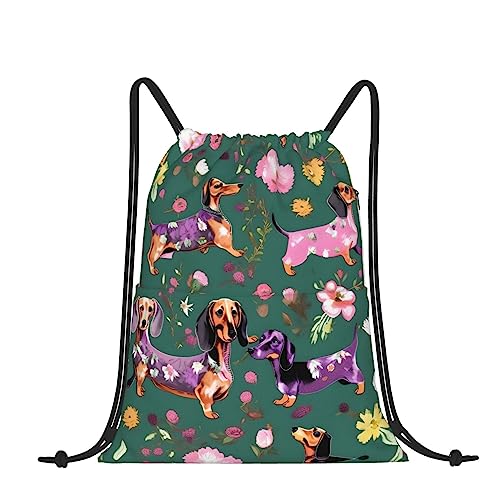 Siviwonder Turnbeutel – Mit Dackel-Motiv, 37x46 Cm, Baumwolle | Praktische Tasche Mit Kordelzug