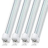 (25-Pack) 8FT LED Shop Light Fixture,V Shape Clear Cover 8 Foot led Tube, 72W 7200LM high Output led...