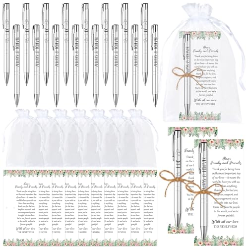 Cadeaux de mariage pour invités raffinés avec sac organza et stylos