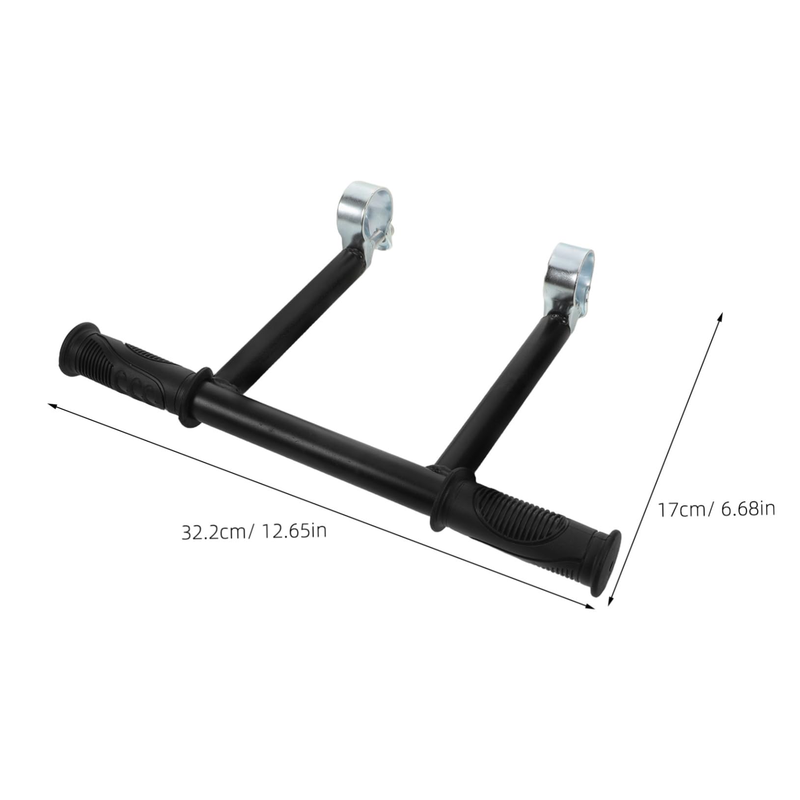 Mipcase Maniglia di Estensione per Passeggino Nero, Acciaio Inox e Plastica | Clip 32mm, Interasse Vite 14mm, Installazione Facile, Presa Ergonomica, Compatibile Uscite e Shopping