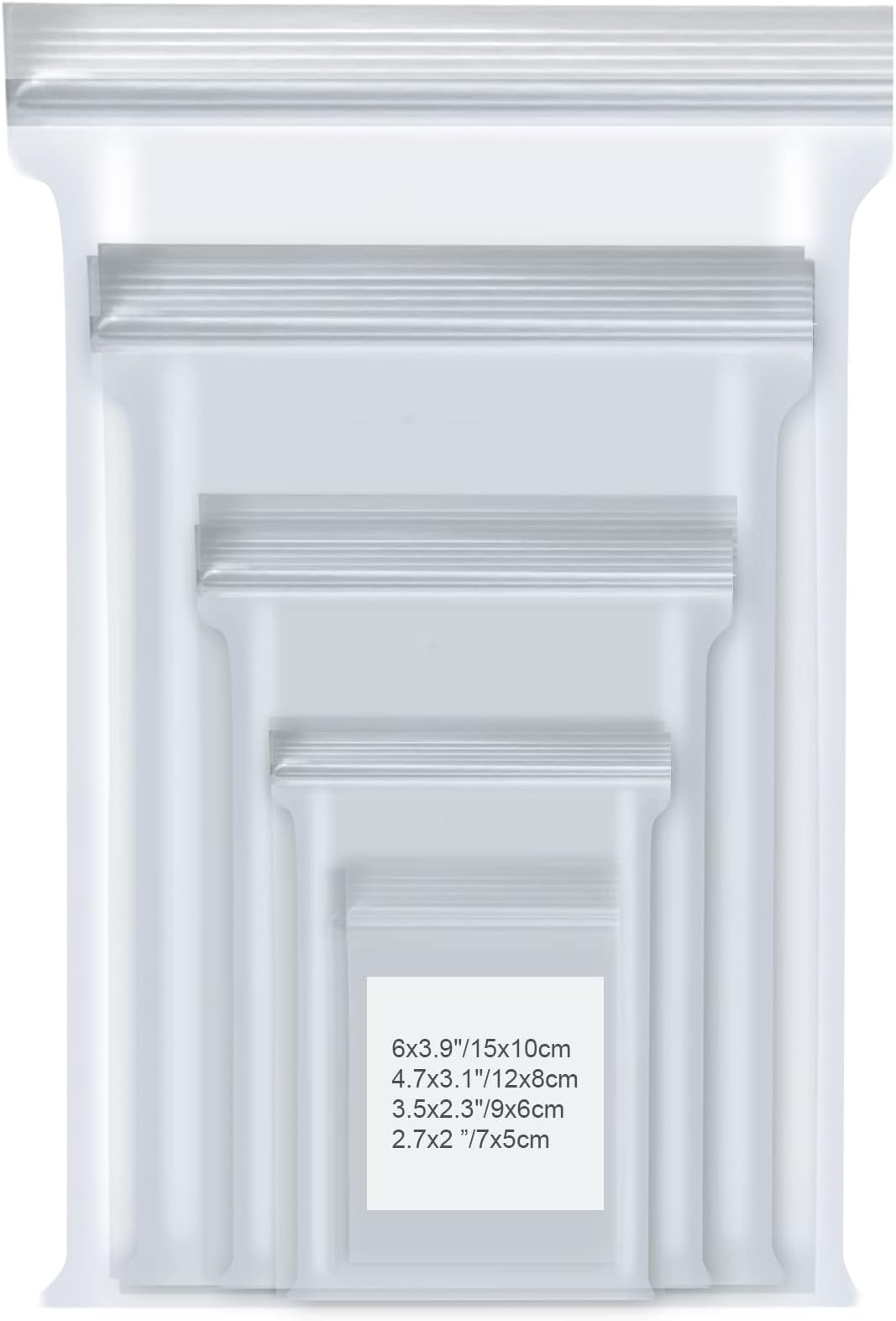 400 Pcs Small Plastic Bags, Resealable Clear Jewelry Bags, Small Baggies, Poly Reclosable Mini Bag, 4 Assorted Sizes 6x3.9 4.7x3.1 3.5x2.3 2.7x2IN, 2 Mil Zipper Bag for Jewelry Pill Packaging VOPTON