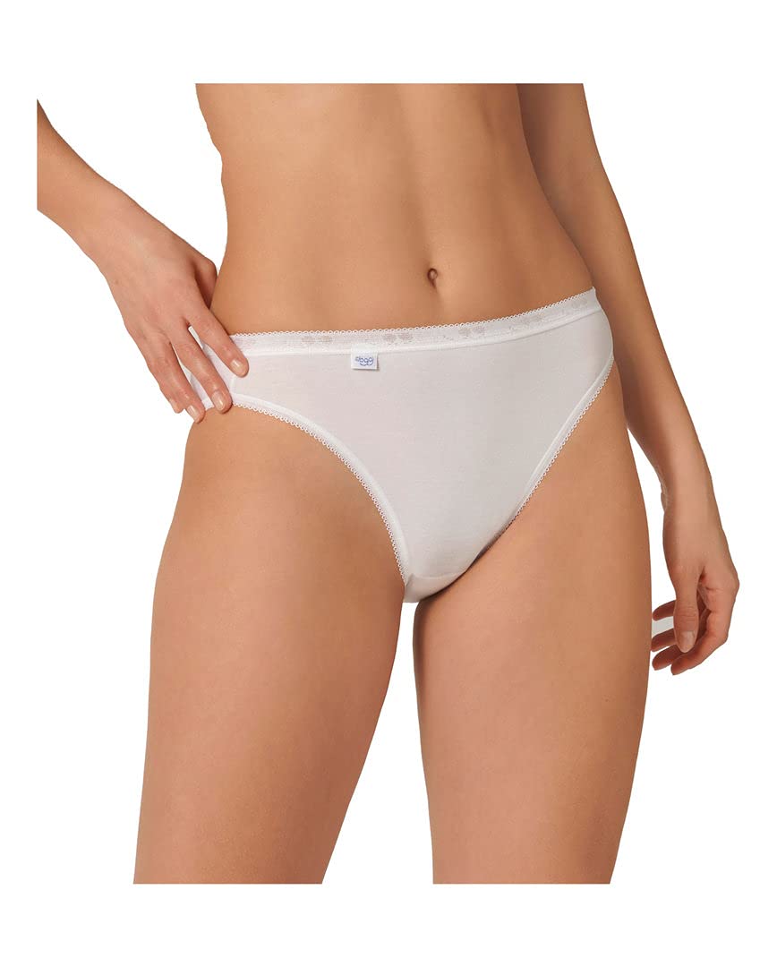 Sloggi Womens Basic+ Cotton Rich Tai Brief 4 Pack Black or White - Image 2