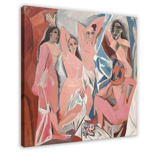 Impression sur toile Les Demoiselles D'Avignon de Pablo Picasso pour salon en 50 x 50 cm