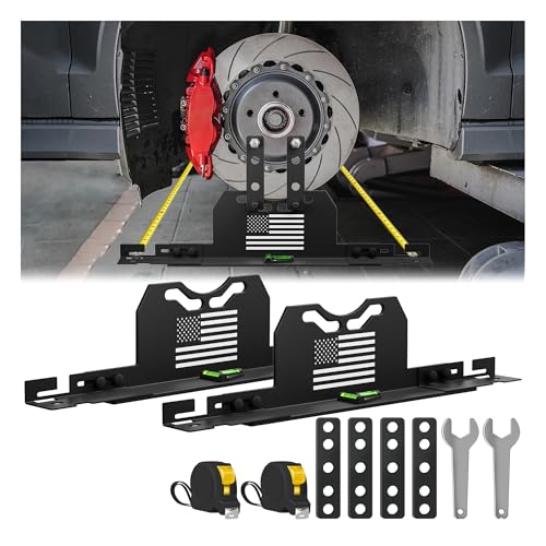 2025 Upgraded Wheel Alignment Tool, 2 PCS Toe Alignment Tool Plates Without Removing Calipers, Wheel Alignment Kit with 2 Measuring Tapes, Compatible with Most Cars and SUVs
