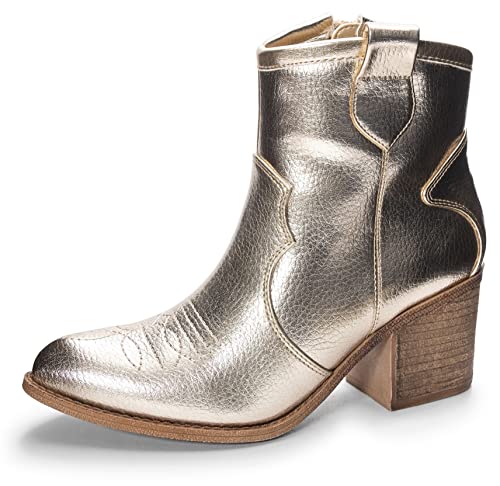 Dirty Laundry Women's Unite Western Boot, Gold Metallic, 10