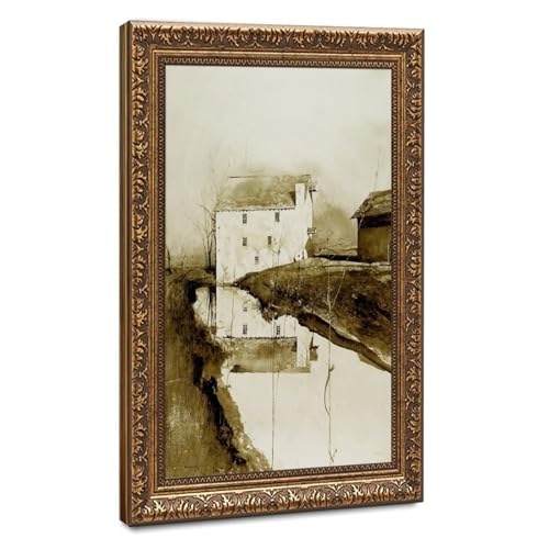 Impression sur toile Moulin à farine Andrew Wyeth pour habiller un mur blanc de salon