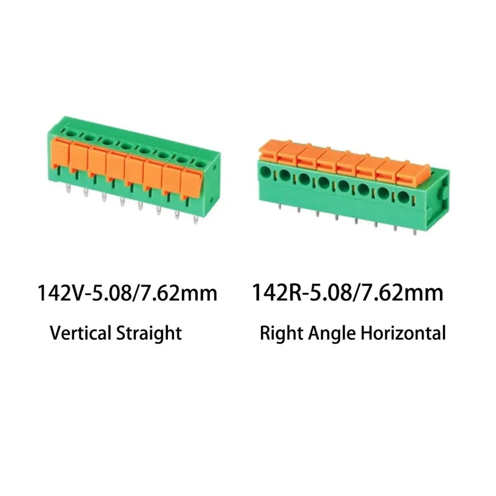 50 pz 5.08mm/0.2in 7.62mm/0.3in FFKDS KF141V/R 142V/R Giuntabile PCB Push Molla Filo Morsettiera Connettore(141V Vertical 2.54mm,6p)