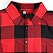 FANCYINN Women Long Sleeve Plaid Pattern Tunic Tops Shirt Casual Spring Dress Red M