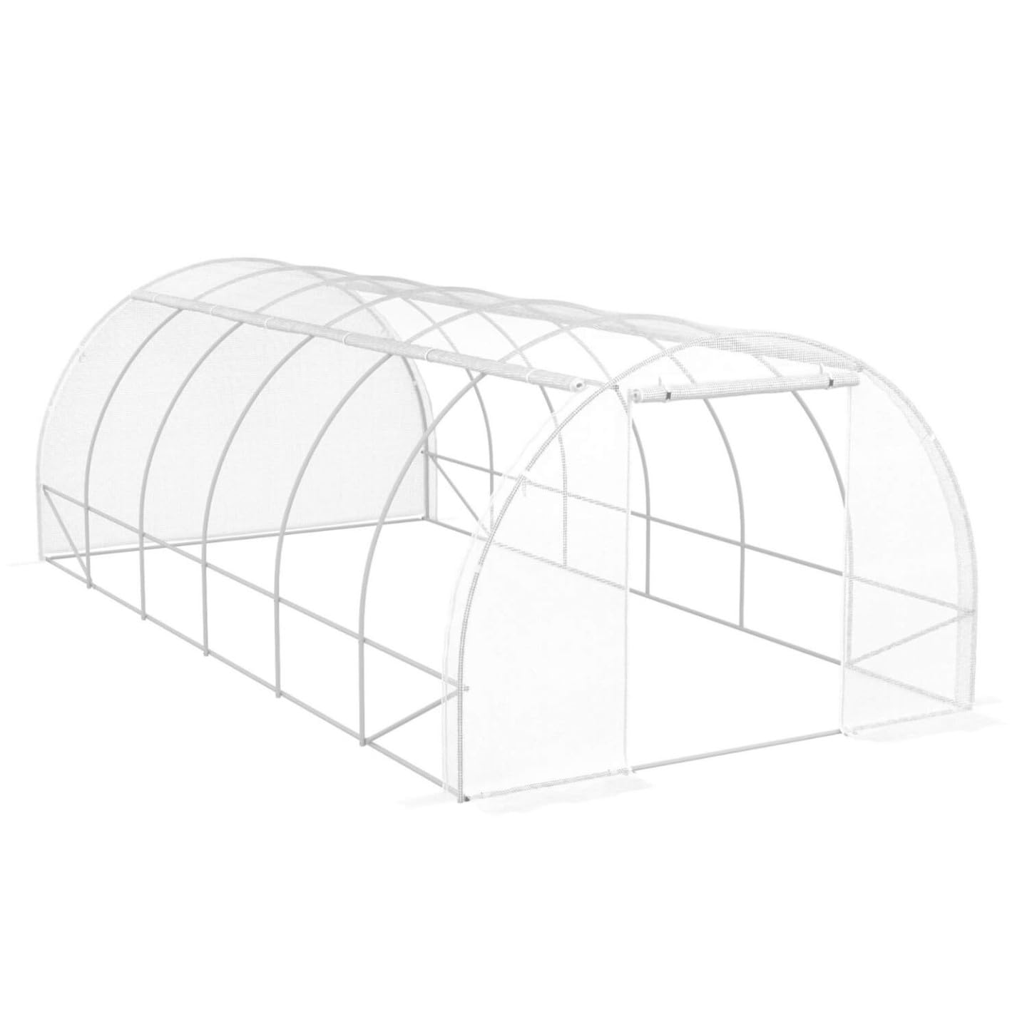 IDMarket Túnel de jardín, 4 estaciones, 18 m², blanco, 6 x 3 m