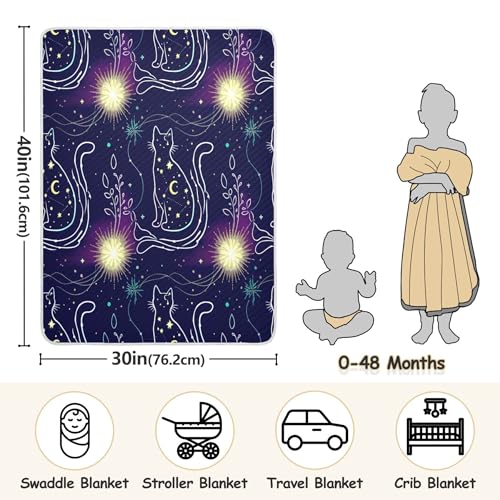 Burbuja Outlined Cat Baby Blanket for Boys Girls, Nursery Soft Warm Swaddling Receiving Baby Blankets, 30x40 in Toddler Blanket3
