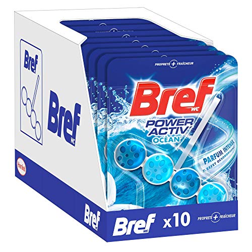 Bref WC Power Activ Ocean - Bloc Nettoyant WC - Lot de 10 blocs WC