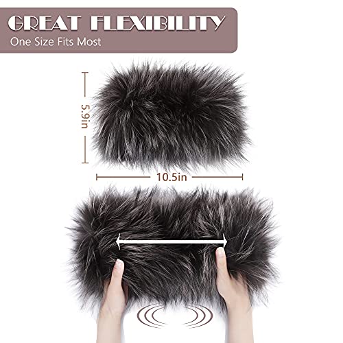 Women's Fur Infinity Scarf Furry Neck Warmer Fluffy Loop Scarves Winter4