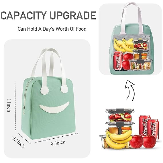Image of Insulated Waterproof Lunch Bag for Office Women Men Tiffin Box Bag Thermal Reusable Lunch Bag for School and Travel