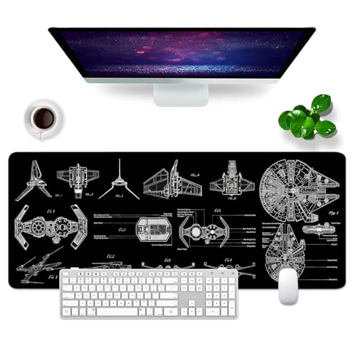 Tapis de souris de jeu noir pour organiser un grand bureau