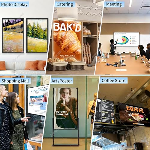 Image of Digital Signage Display 18.5'' /21.5'' /23.6'' /27'' /32'' /43'' /50'' Wall Mount Digital Menu LCD Screen for Restaurants and Stores, Digital Kiosk Advertising Media Player, Auto Looping Playback 27inch