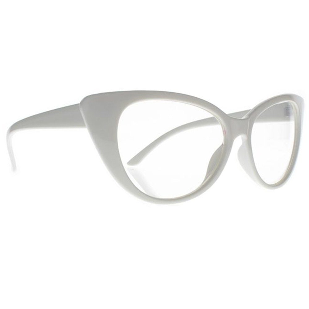 Women Magnification Stylish Vintage Cat Eye Tortoise Reading Glasses Readers (White, 1.50)