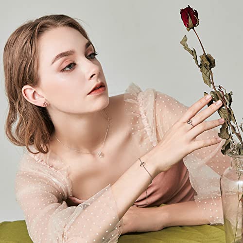 925 Sterling Silver Chain Bracelet with Cat Love Heart Charm Adjustable Plated Gold Bracelets with Chain Length 6.5in-7.9in, Best Jewelry Gift for Girls Women Cat Lovers3