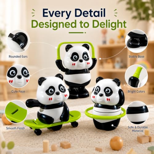 Image of SIGNAMIO Cute Panda Action Set Baby Toys, 3 Piece Set