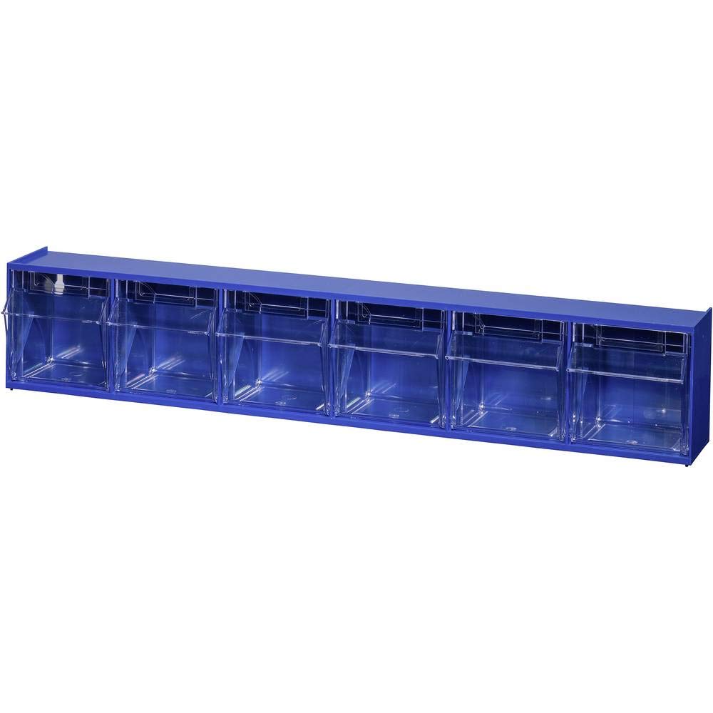 Allit 464440 VarioPlus ProFlip 6 składany magazynek skrzynkowy (szer. x wys. x gł.) 600 x 115 x 95 mm niebieski, przezroczysty