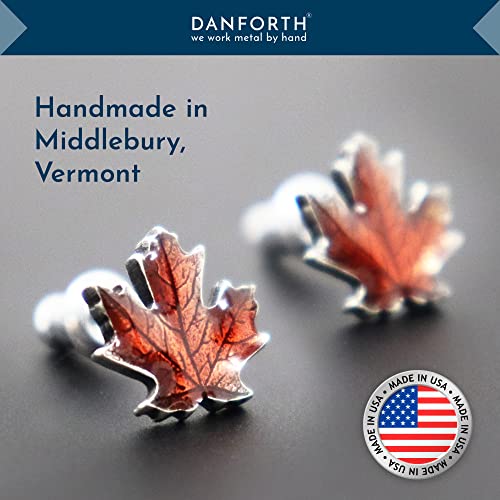 DANFORTH - Maple Leaf Fall/Autumn Mini Post Earrings, 3/8”, Pewter with Surgical Steel Post, Made In USA, Gift Boxed2