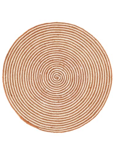 RugVista Alfombra Maronti Alfombra - Rojo óxido Ø 100 Alfombra Moderna, Redonda