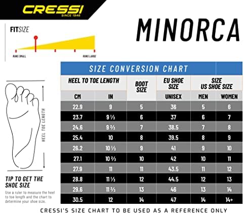 Cressi Neoprene Adult Anti-Slip Sole Boots - for Water Sports: Scuba Diving: Snorkeling, Diving, Rafting, Windsurfing - Minorca Short: designed in Italy | Image 6