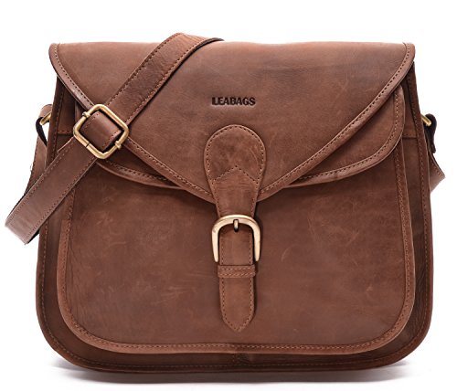 LEABAGS Riyadh Schultertasche aus echtem Büffel-Leder im Vintage Look - Large