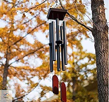 Nature s Melody Hanging windchimes for Balcony Home Positive Energy windchimes (48 inch, Black)