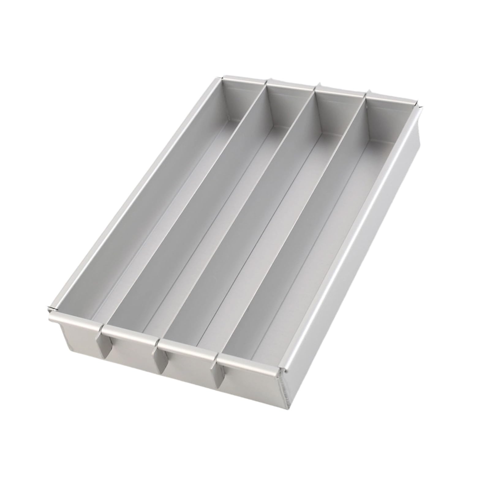 LUCKGONI Aluminum Battenberg Cake Pan With 3 Dividers Detachable Nonstick Cake Tray For Evenly Sections And Easy Releases