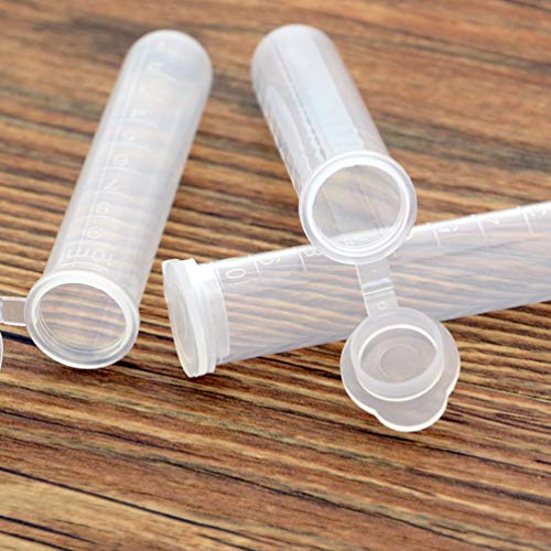 Image of 20 Pcs Clear Plastic Tubes with Snap Cap Empty Storage Containers Vials for Beads, Sew Needle, Small Items, 12mm x 77mm