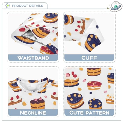 JUNZAN Cartoon Cute Strawberry Cakes Kids Girls Sweatshirts Hoodies Long Sleeve Sweatshirt With Hoodie Party 4T3