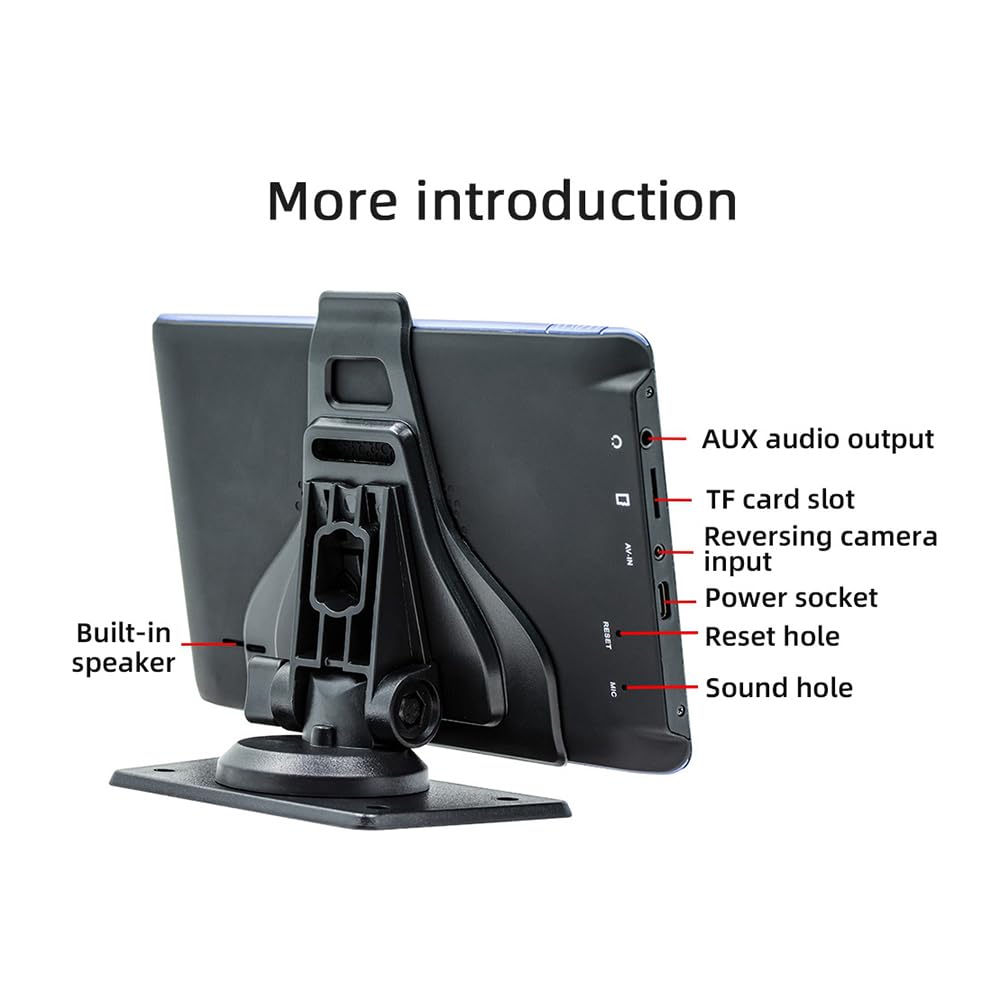 Pantalla táctil para coche de 7 pulgadas inalámbrica CarPlay y Android Auto Car Reproductor multimedia automático portátil Pantalla de navegación duradera