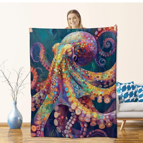 Cromcu Colorful Octopus Kids Blanket, 80