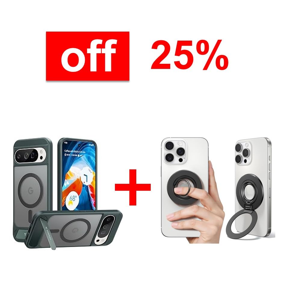 TORRAS Magnetic Phone Grip Ring Holder Kickstand & Case Magnetic