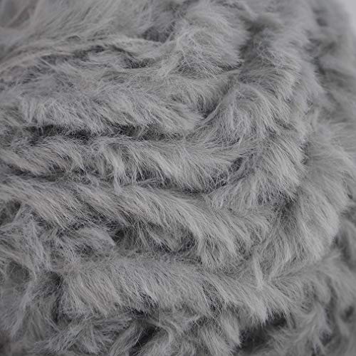 Image of NICEEC Faux Fur Yarn Super Soft, Chunky & Fluffy, Eyelash Yarn for Crochet & Knitting(Total Length 210yds /10.6oz) - Grey /300g