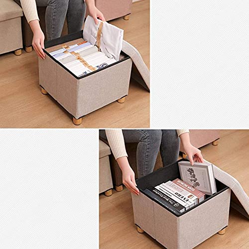 Ottoman en lin gain de place pour optimiser le rangement du salon - 6