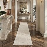 WondRg 2x6 Beige Runner Rug Washable Vintage Carpet for Hallway Kitchen Low Pile Non Slip Soft Distressed Durable Runner Rug Bathroom Front Door Beside Bed Home Decor