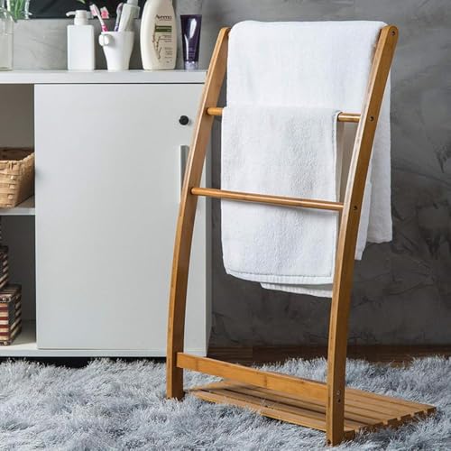 Standing-Towel-Rack-3-Tier-Towel-Rack-Quilt-Rack-StandFree-Standing-Beach-Towel-Holder-Towel-Rack-Stand-Drying-Rack-with-Bottom-Storage-Shelf-for-Living-Room-Bedroom Standing Towel Rack 3 Tier Towel Rack Quilt Rack StandFree Standing Beach Towel Holder Towel Rack Stand Drying Rack with Bottom Storage Shelf for Living Room Bedroom