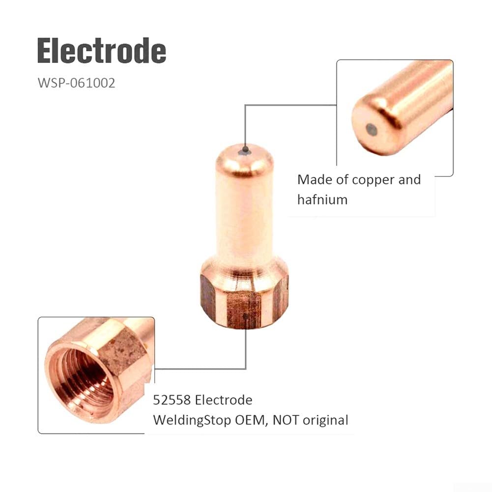 60 piezas PT-80 PT80 IPT-80 Punta de corte de plasma Boquilla Electrodo Accesorios Consumibles Puntas 1.0mm 52558 51311.10