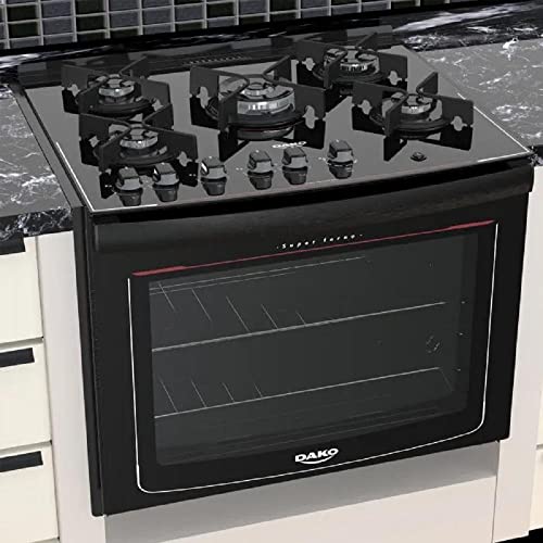 Fogão Embutir 5 bocas Dako Preto com mesa de vidro com Acendimento Automático Dako Glass - Bivolt