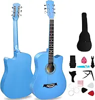 Violao Acustico (Blue) Violao Acustico, Violão para Iniciantes, Violão Folk, Violão Iniciante, Violão Acústico de 38 Polegadas