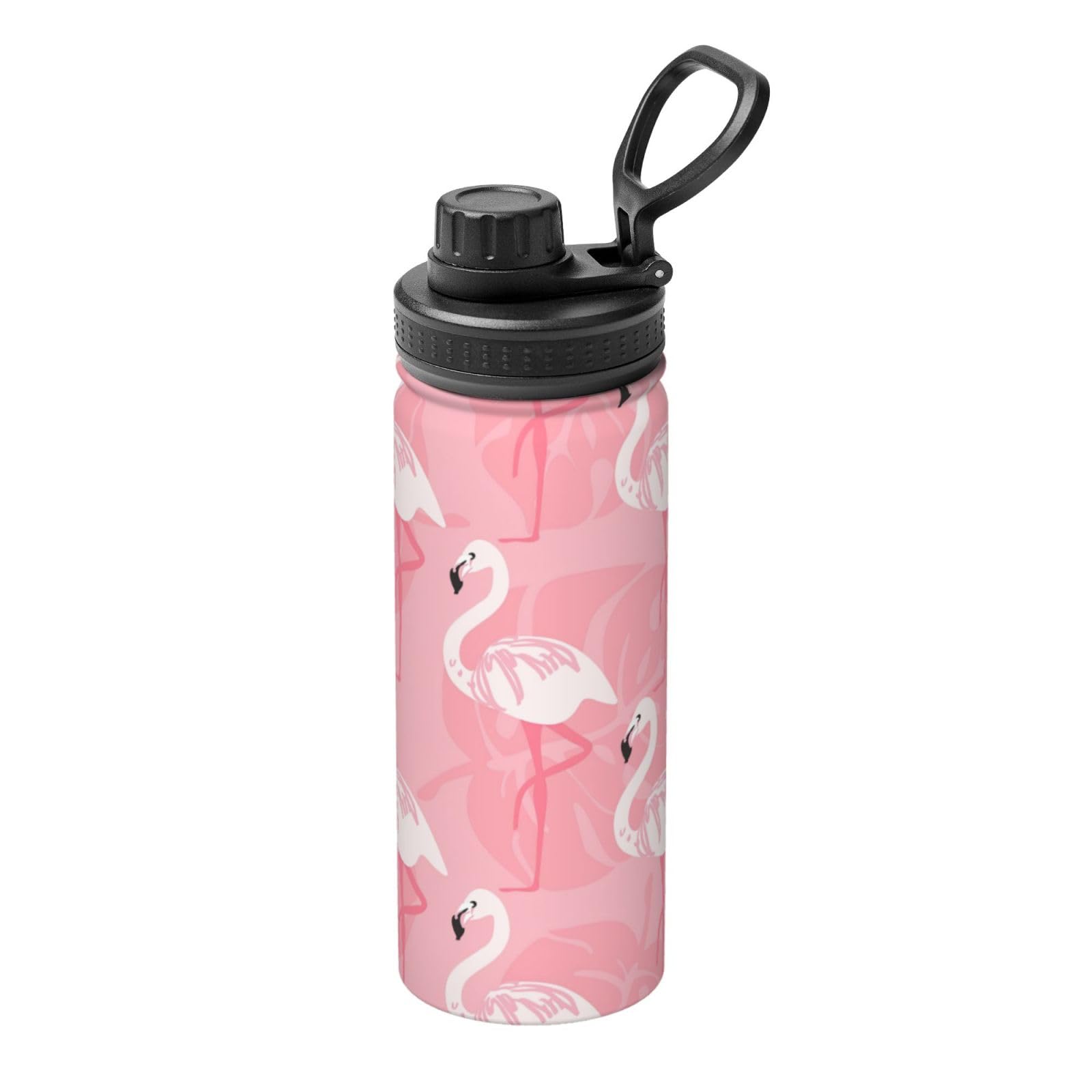 Kfjghhl Insulated Stainless Summer Flamingo Palm Leaves Steel Water Bottle For Sport Gym Travel Leak Camping Hiking Hydration