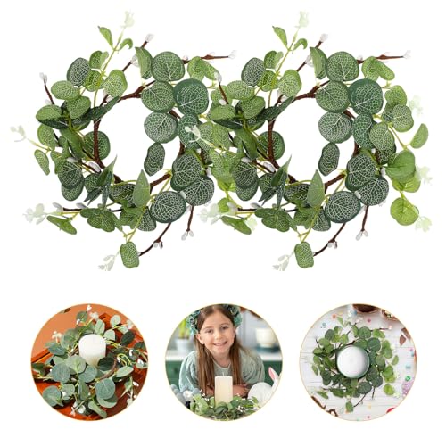 Anneaux de bougie eucalyptus pour centre de table de mariage rustique x6 - 8