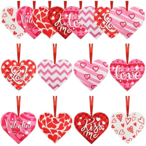 CCINEE 24Pcs Valentine's Day Heart Ornaments Cover