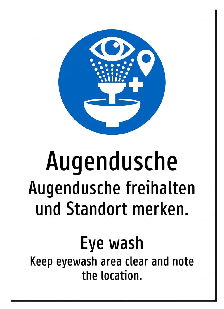 67547-DEEN-S-13 | Augendusche Schild/Aufkleber | Deutsch Englisch