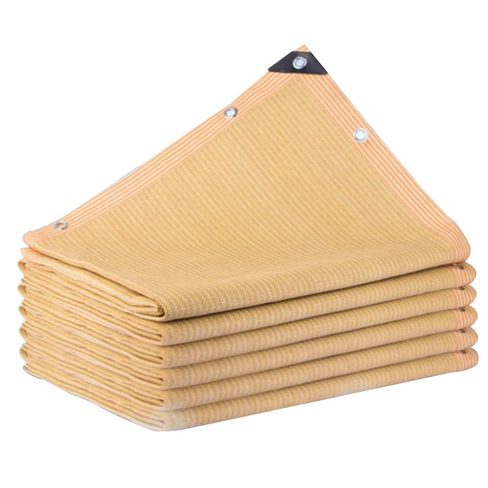Filet d'ombrage rectangulaire beige 6x15m pour protection solaire de grande surface