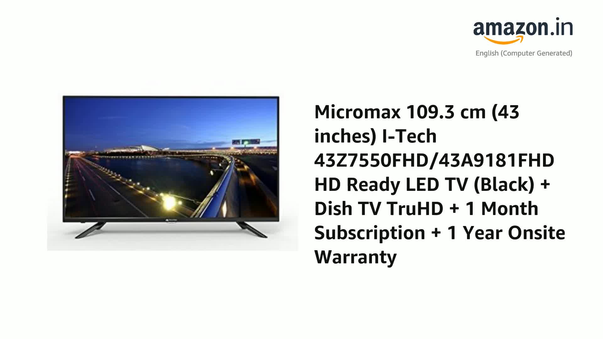 Micromax 109.3 cm (43 inches) I-Tech 43Z7550FHD/43A9181FHD HD